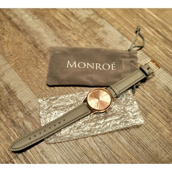 MONROE By Moestro Classique Collection Watch Genuine Leather Band - Picture 1 of 4